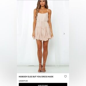 Hello Molly Beige Drop Waist Ruffle Mini Dress Size Small